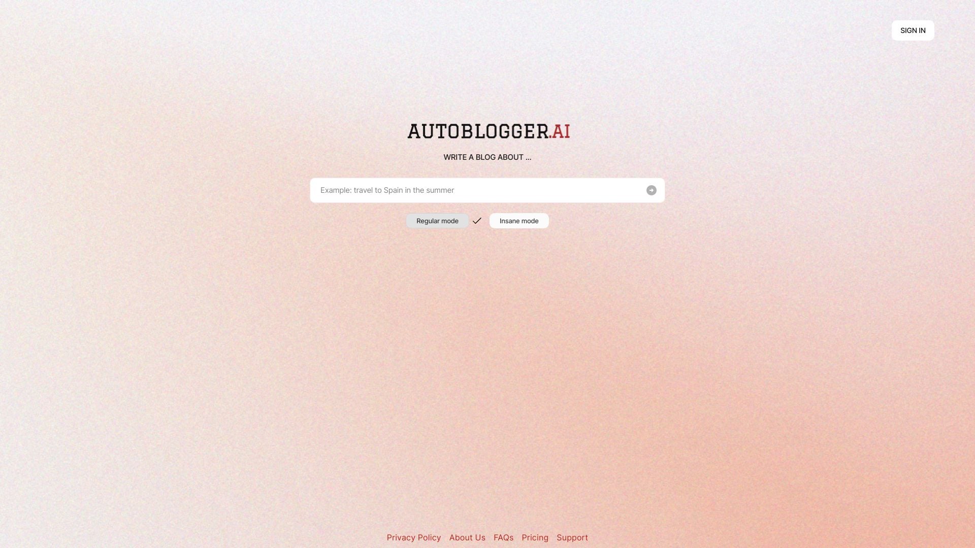 autoblogger.ai homepage screenshot