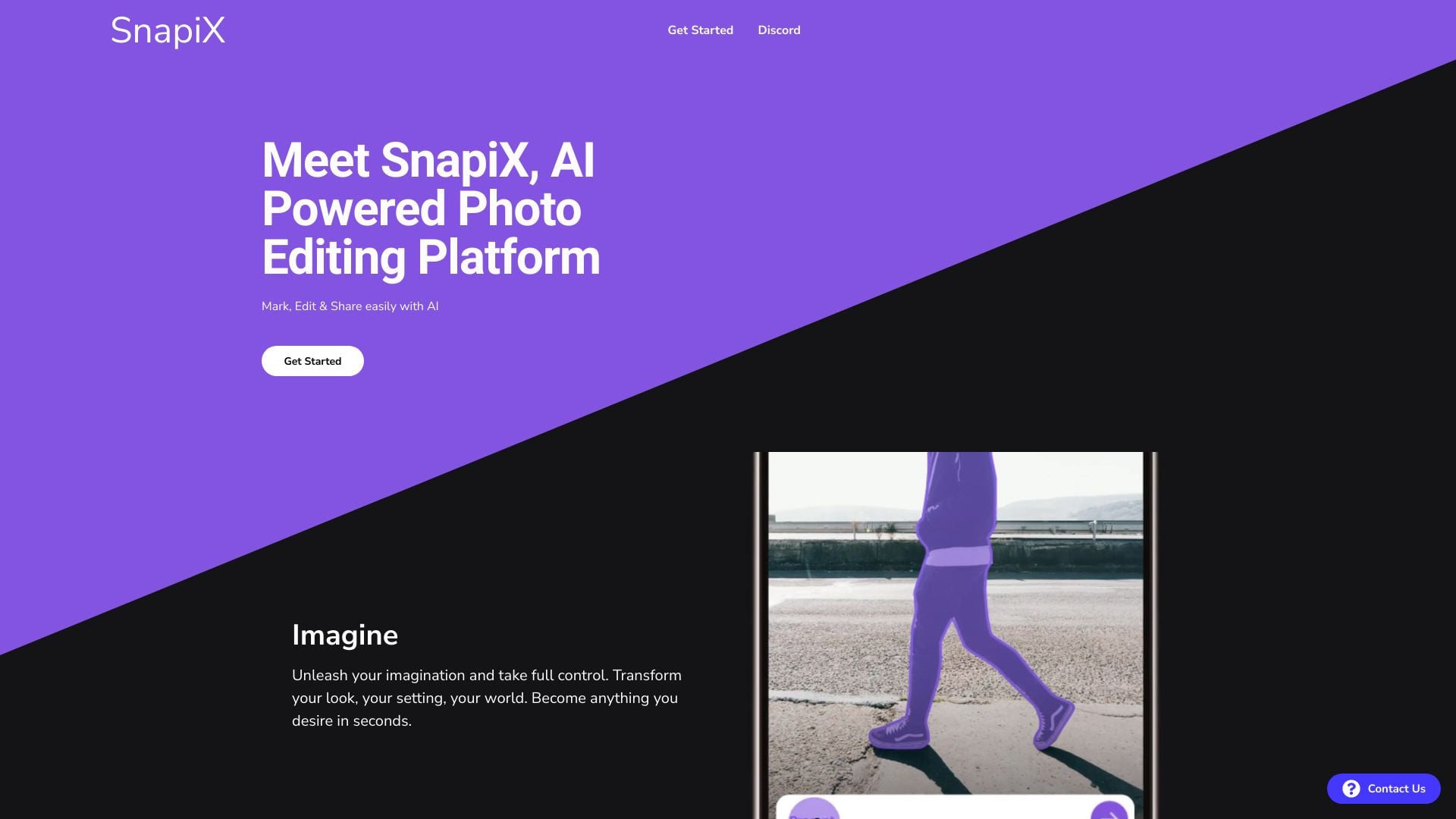 SnapiX homepage screenshot