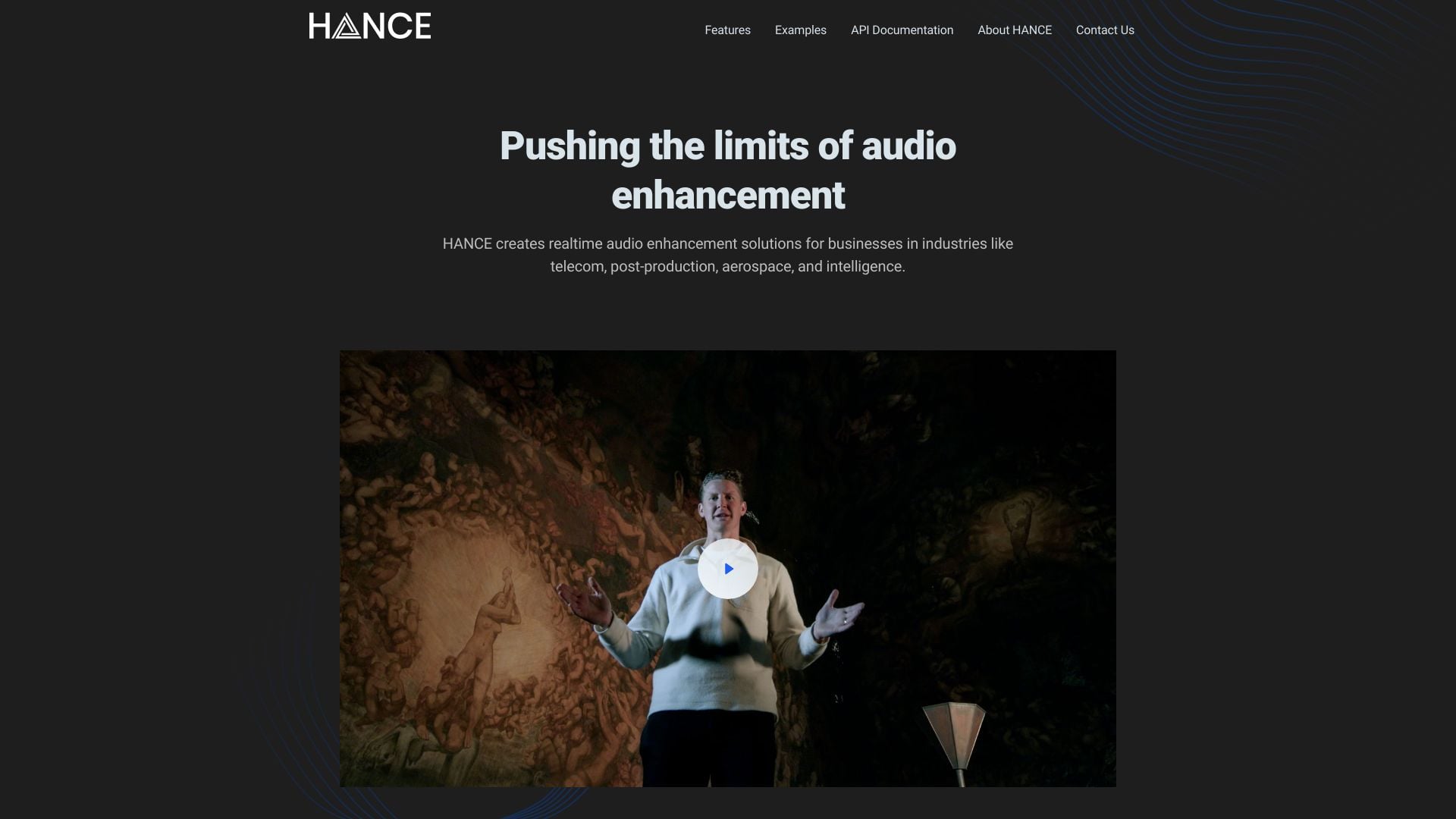 Hance - AI Audio Enhancement homepage screenshot