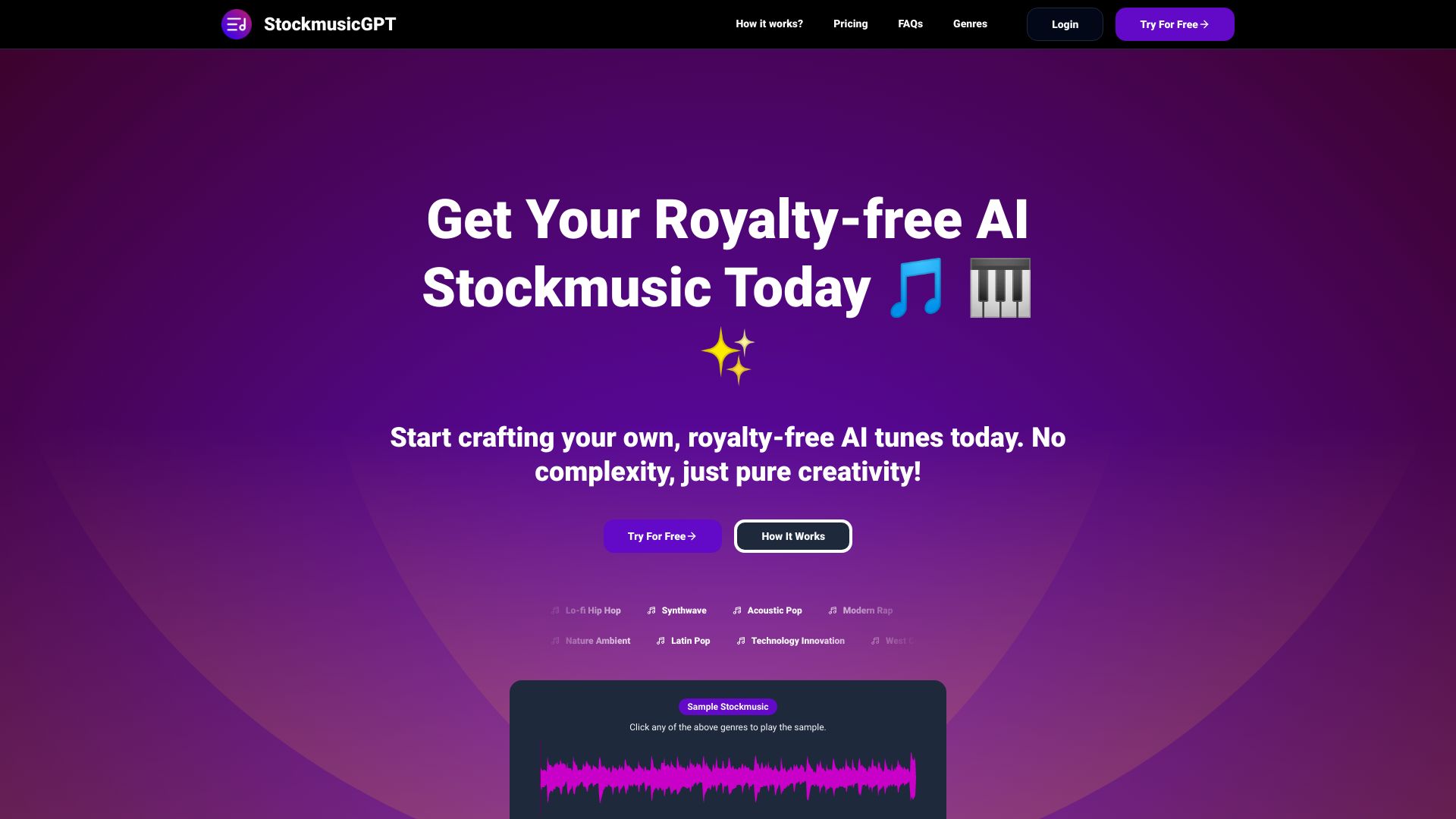 StockmusicGPT homepage screenshot