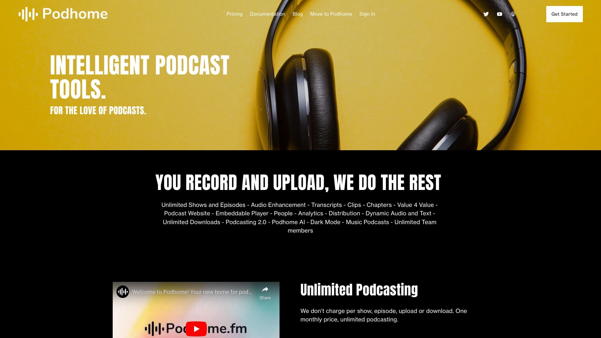 Podhome homepage screenshot