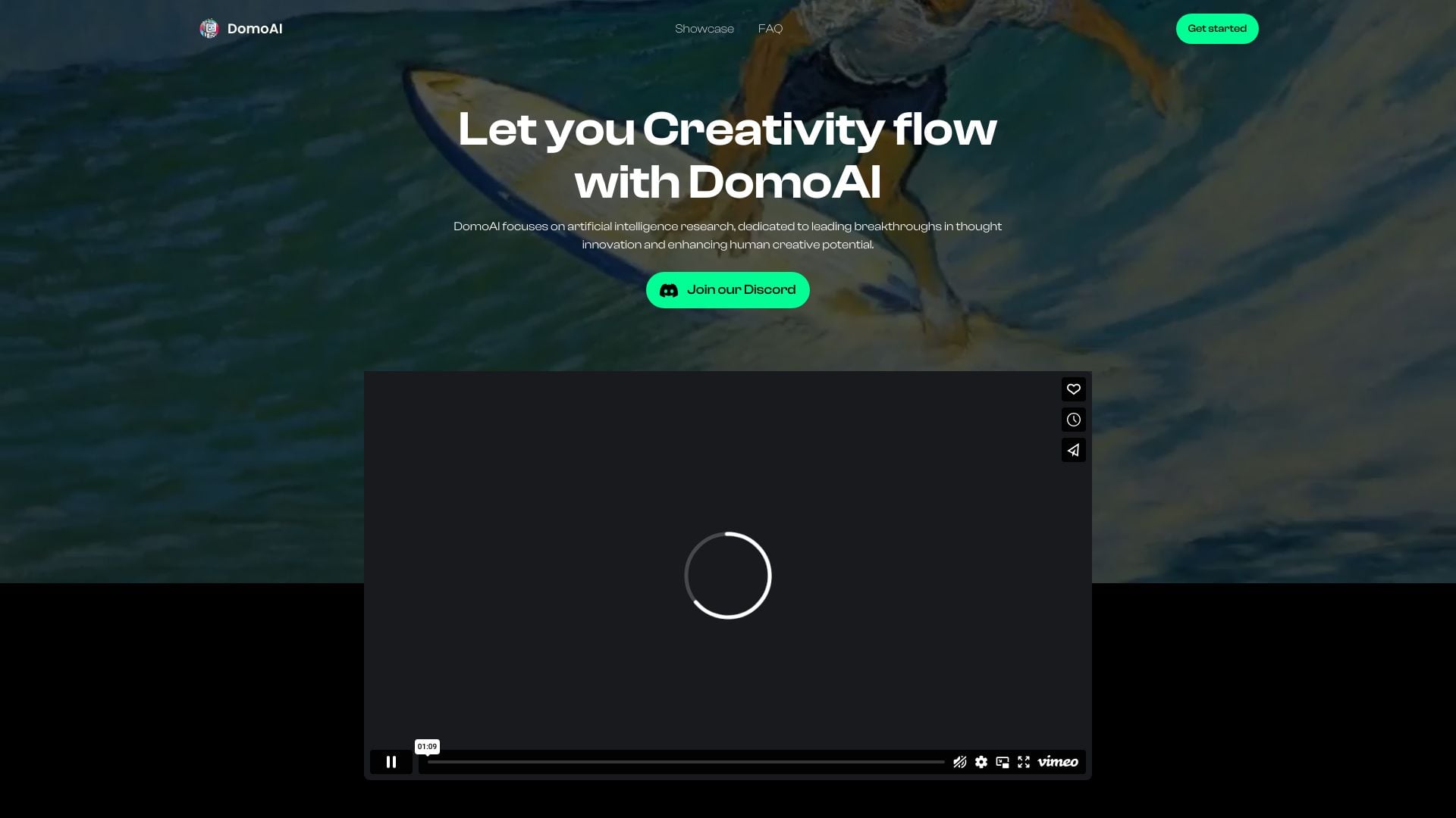 Domo AI homepage screenshot