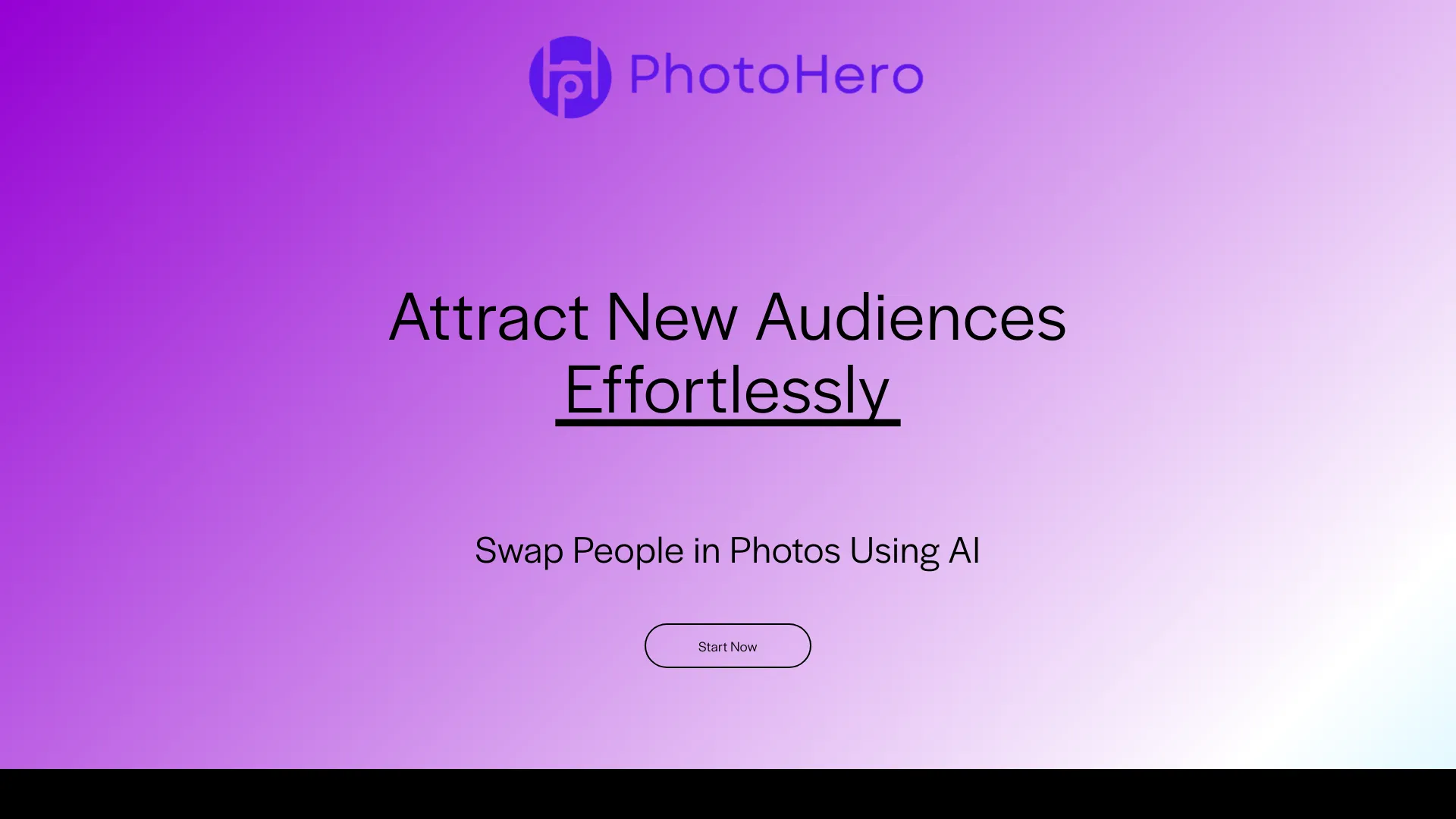 PhotoHero homepage screenshot