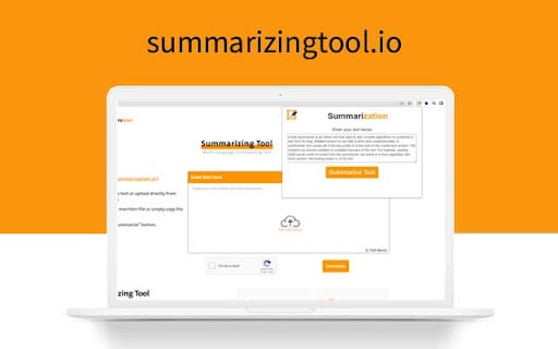 Summarizing tool homepage screenshot