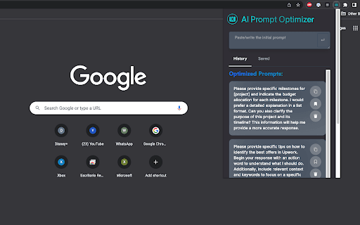 AI Prompt Optimizer homepage screenshot