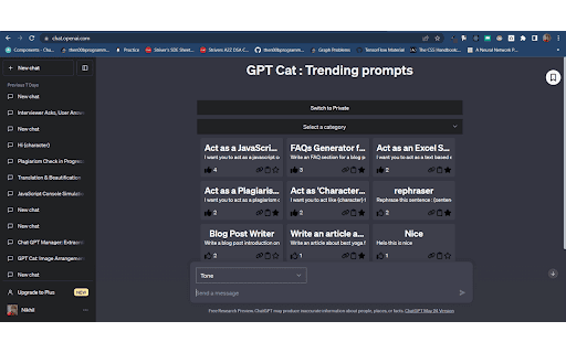 GPT Cat homepage screenshot