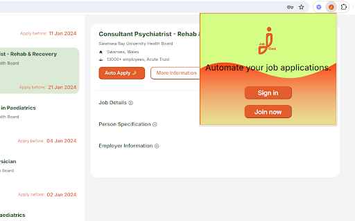 Job Clerk Co-pilot homepage screenshot