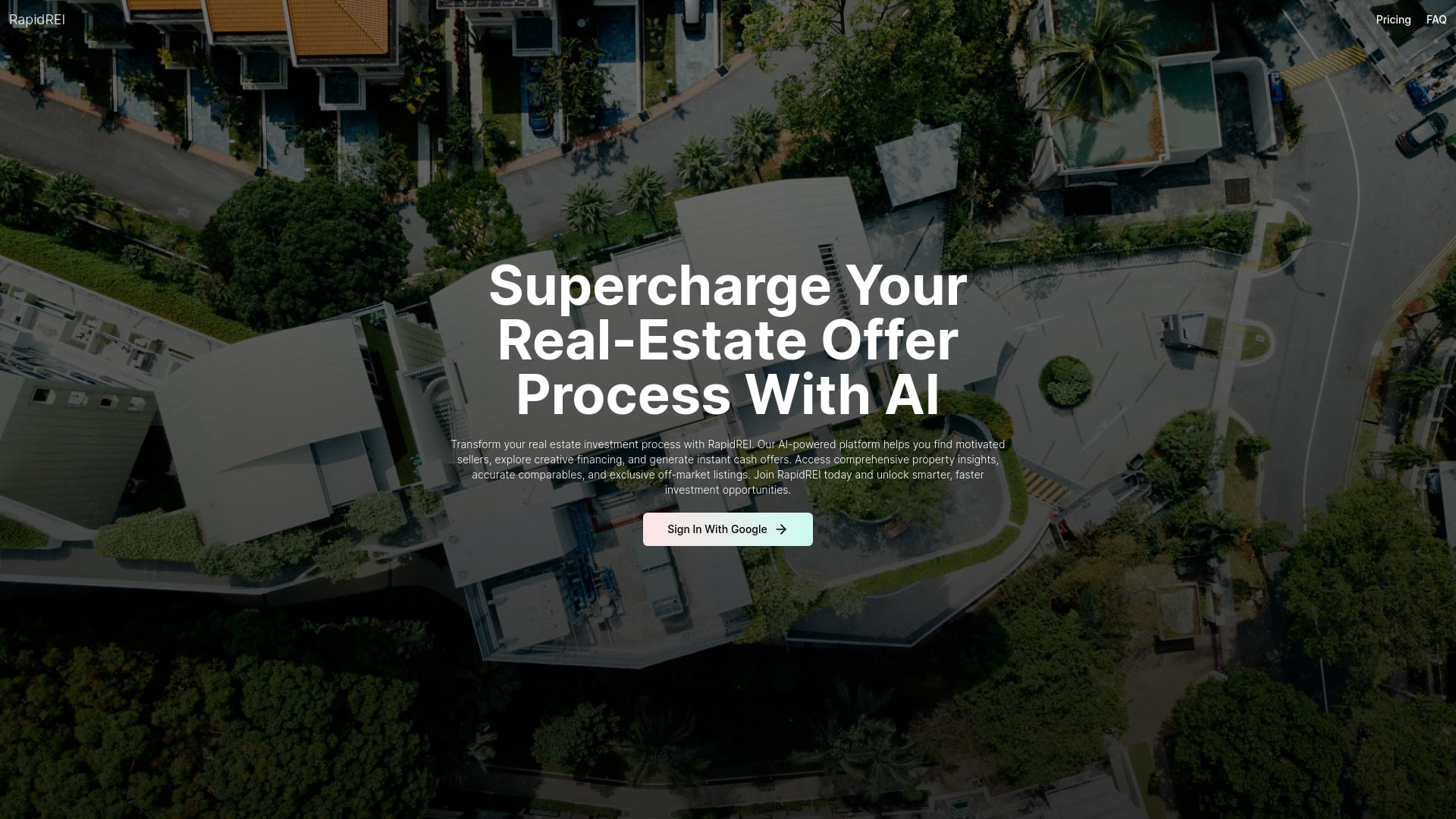 RapidREI homepage screenshot