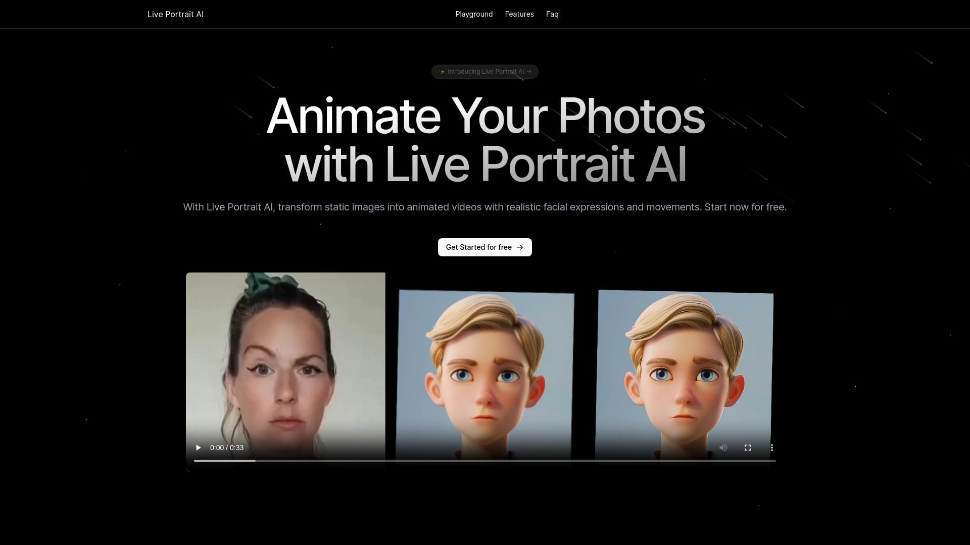 Live Portrait AI homepage screenshot