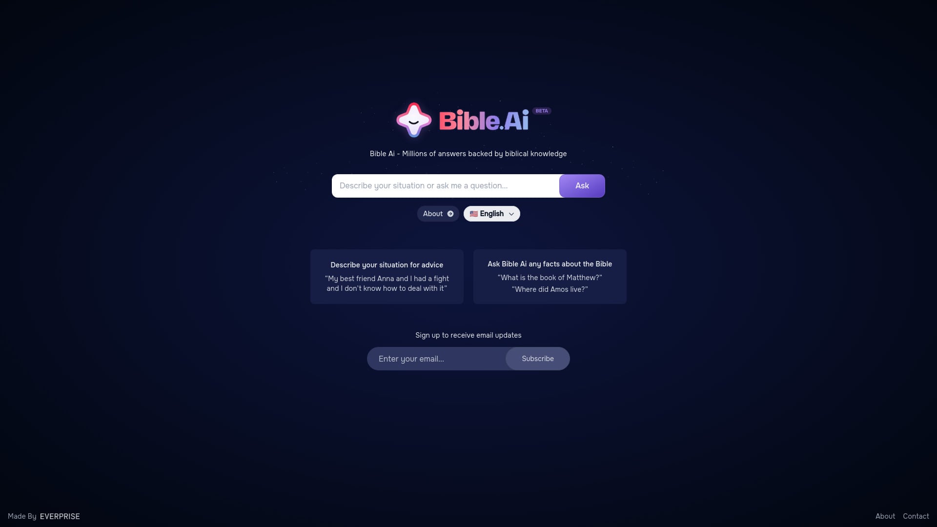 Bible Ai homepage screenshot
