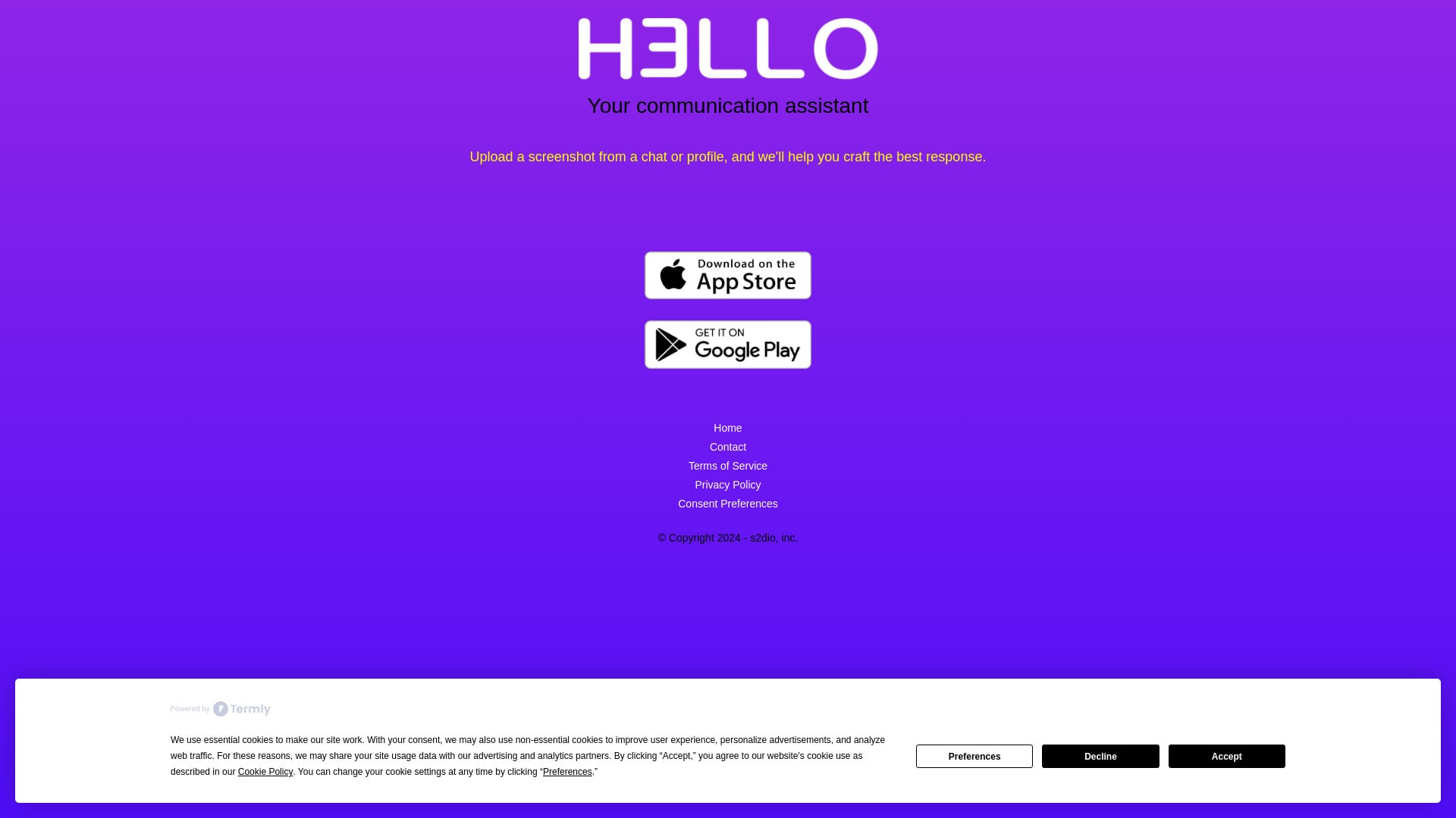 H3LLO homepage screenshot