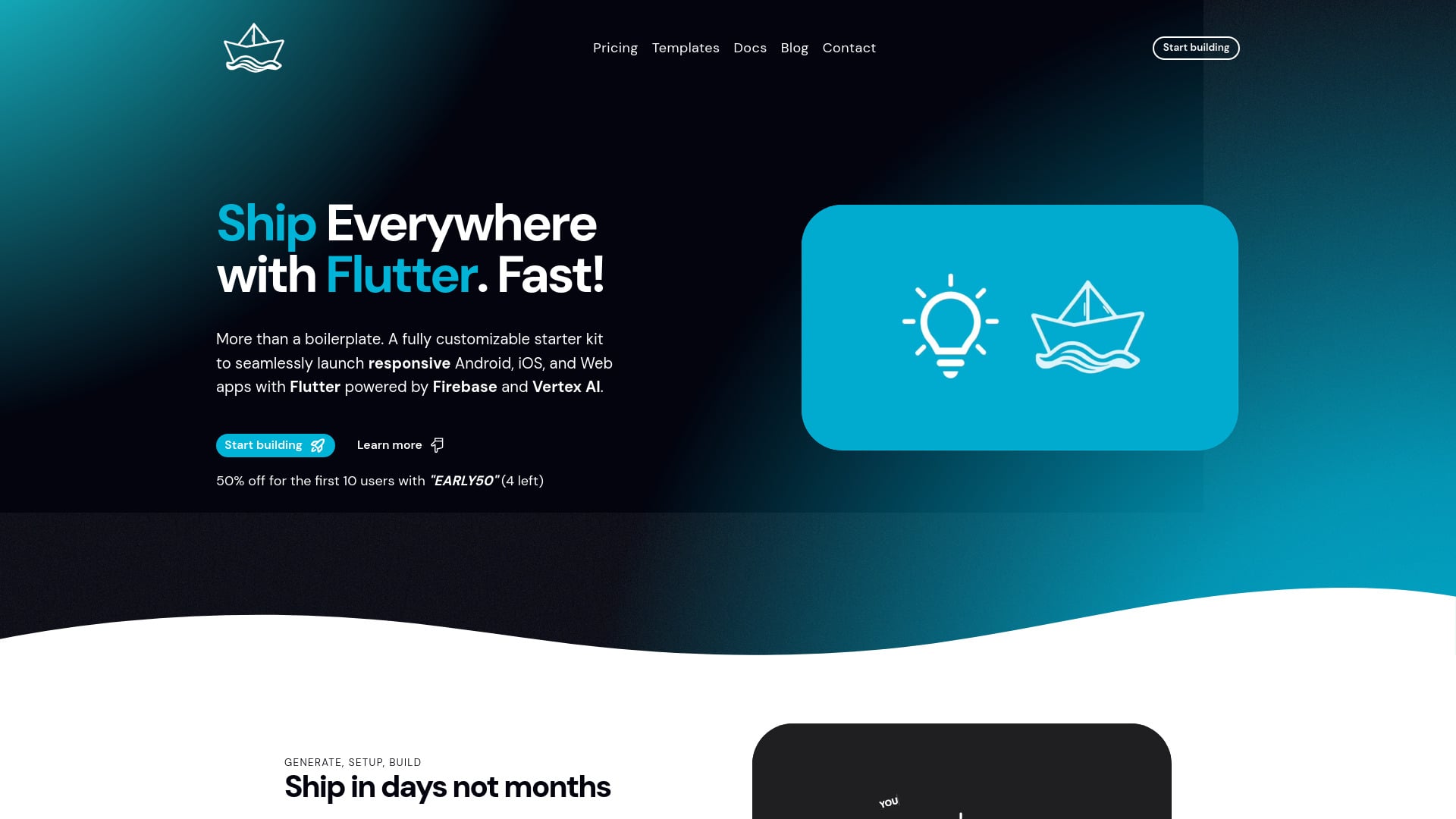 ShipFlutter homepage screenshot