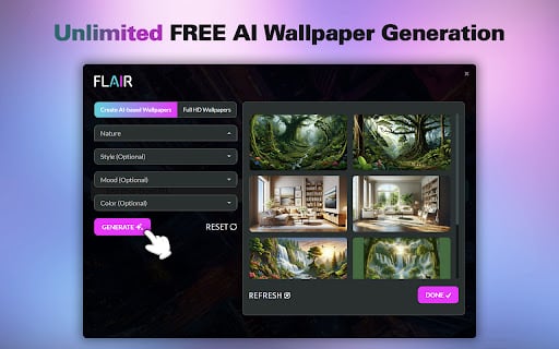 Flair homepage screenshot