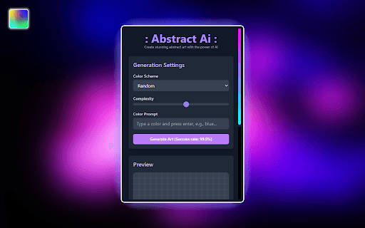 Abstract AI | Art Generator homepage screenshot