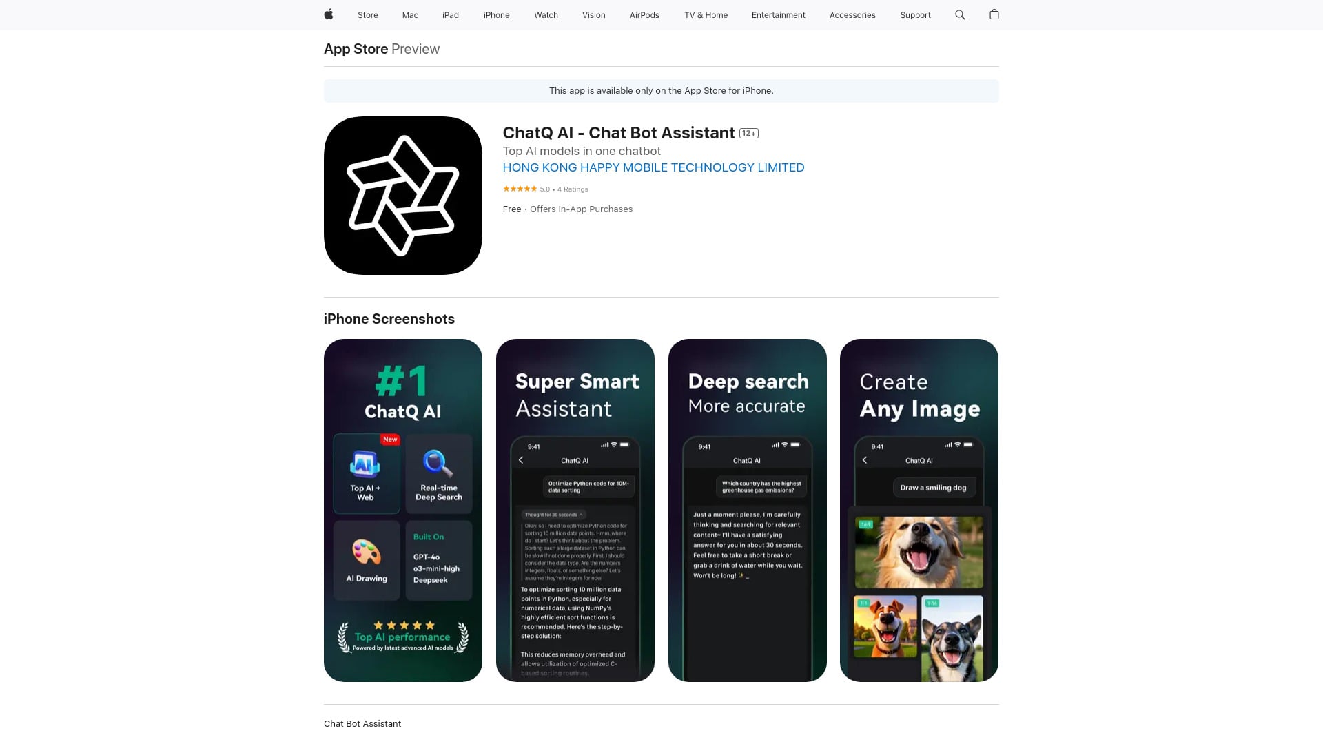 ChatQ AI homepage screenshot