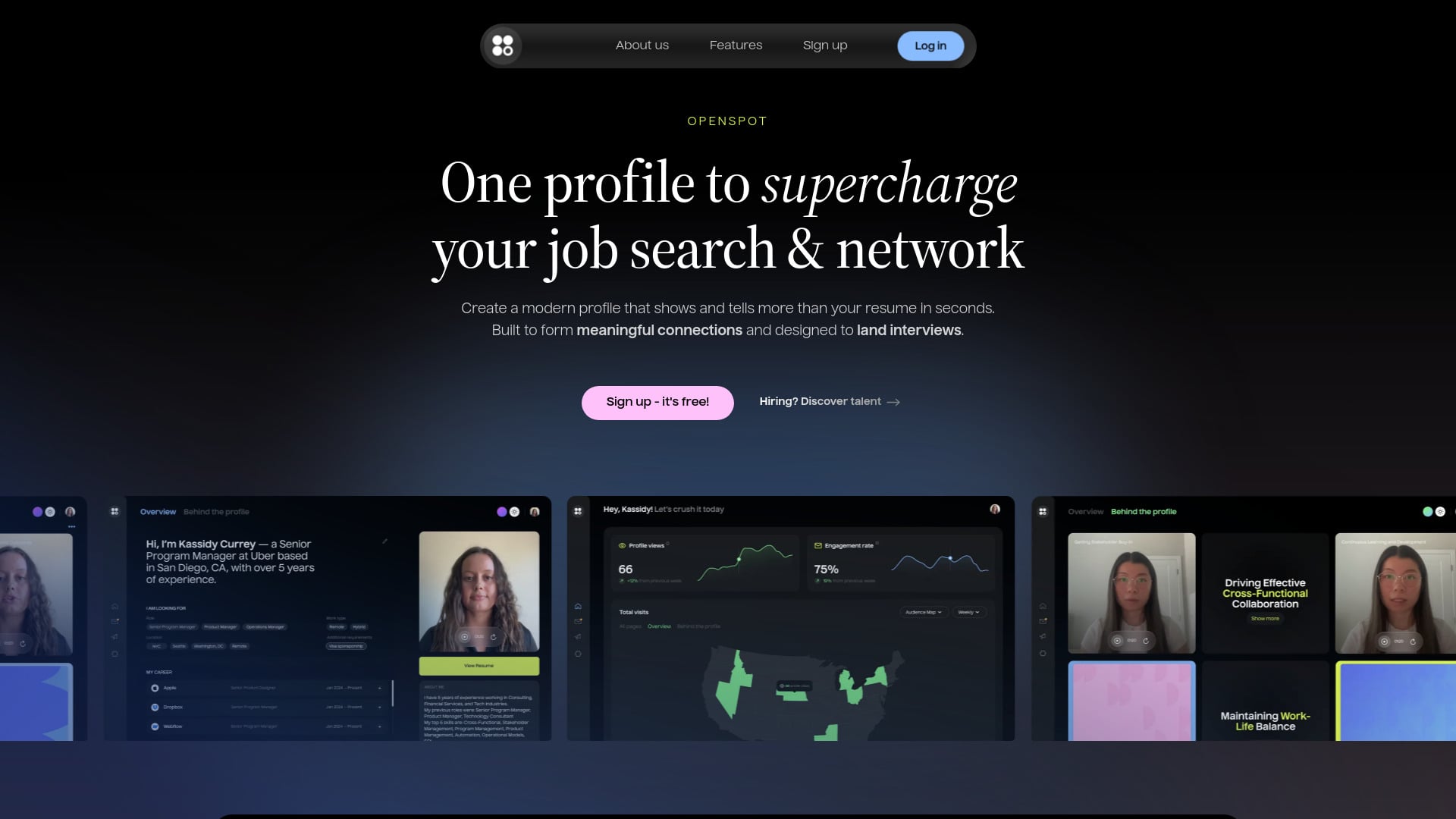 Openspot homepage screenshot