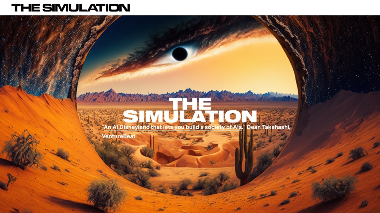 The Simulation homepage screenshot