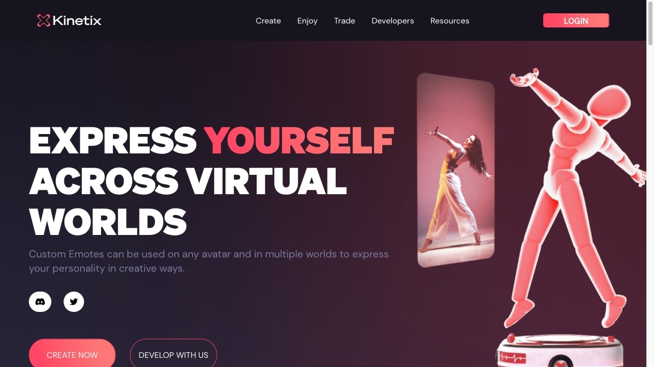 Kinetix homepage screenshot